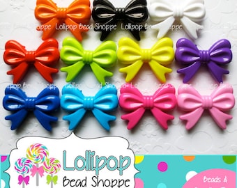Large Bow Beads 36mm x 46mm Chunky Bowknot Bead Bow Knot Acrylic Plastic Beads - Chunky Beads Bows For Chunky Necklaces or Bracelets - 2 pcs