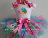 1,2,3,4,5 Balloon Birthday Party Petti Tutu set. Great for Birthdays, Or any fun occasion. Can be customized with your child's name and age