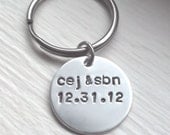 Fathers Day Personalized Key Chain Keychain Hand Stamped Sterling Silver Gift For Him Mens Accessories