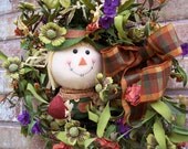 Scarecrow Wreath, , Autumn Wreath, Fall Wreath, Halloween Wreath