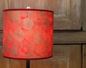 Handmade Lotka Red with Gold Mums Drum Lamp Shade