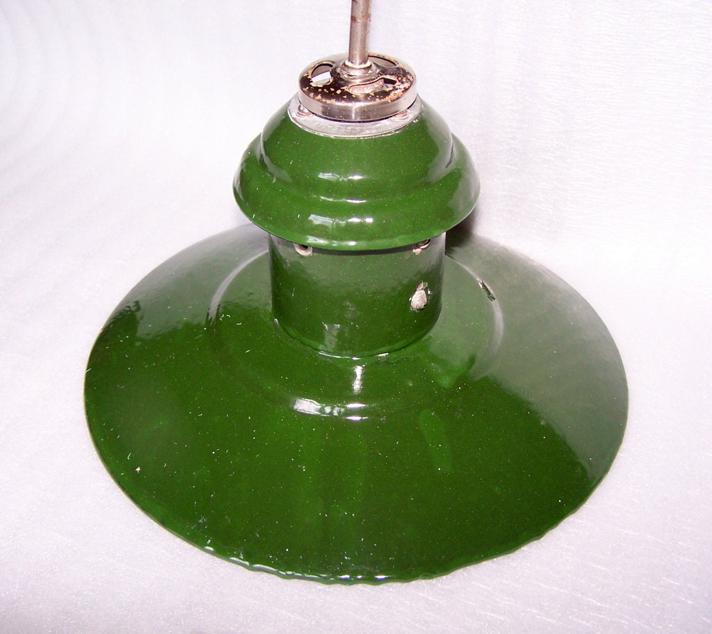 Vintage Soviet Industrial Green Enamel Pendant Light. Indoor Outdoor Ceiling Lamp. Home Photo Decor. Soviet Era. USSR