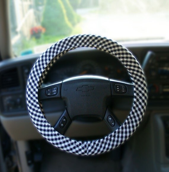 Steering Wheel Cover Classy Black and White by SimplyCinsational