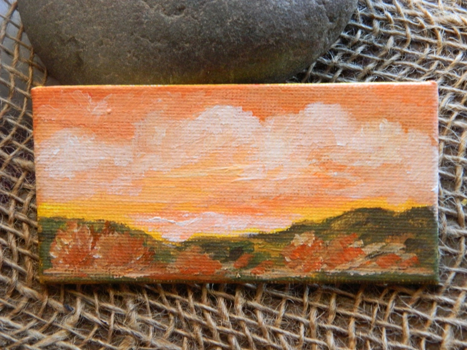 Refrigerator magnet/Magnet art/Art/Painting/Acrylic/ Original Painting/Lanscape