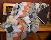 Dad's Shirt  Twin Size Patch Handmade Quilt made of Recucled Upcycled Men's Shirts // Great Father's Day Gift