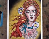 Traditional Tattoo Flash Watercolor Gypsy With Tattoos