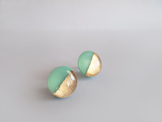 Pretty Things - Mint & Golden Earrings