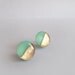 Mint Gold Round Stud Earrings - Hypoallergenic Surgical Steel Posts