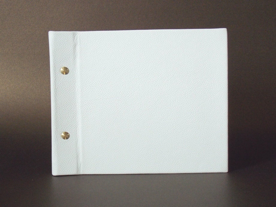 White leather, vintage inspired, wedding, just married personalized handcrafted photo album - TomazBindery