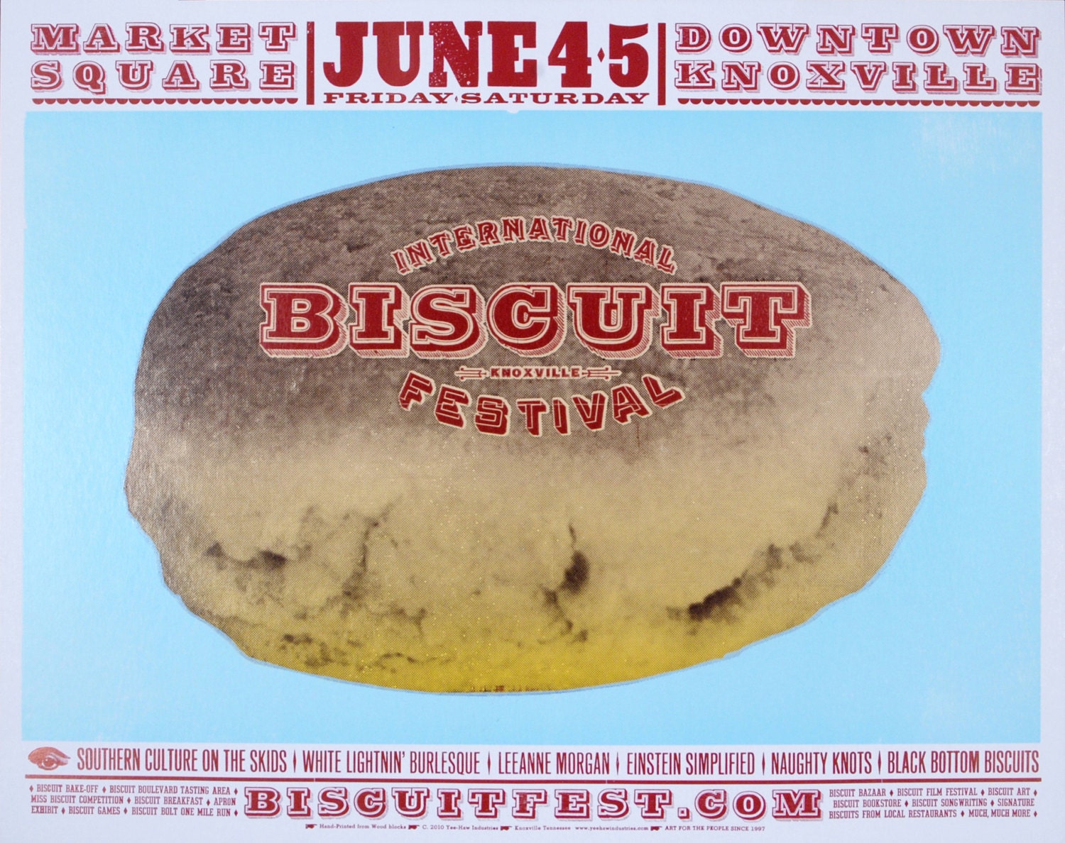 INTERNATIONAL BISCUIT FESTIVAL Hand Printed Letterpress Poster