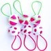 Hair Elastics ladybugs and watermelons 1 hand-crafted button hair elastics