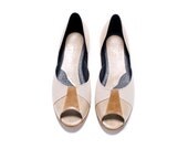 Navajo  Cream Leather Shoes for Women, Flats, Summer Shoes - MichalMiller