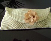 Light and lined  Green Clutch
