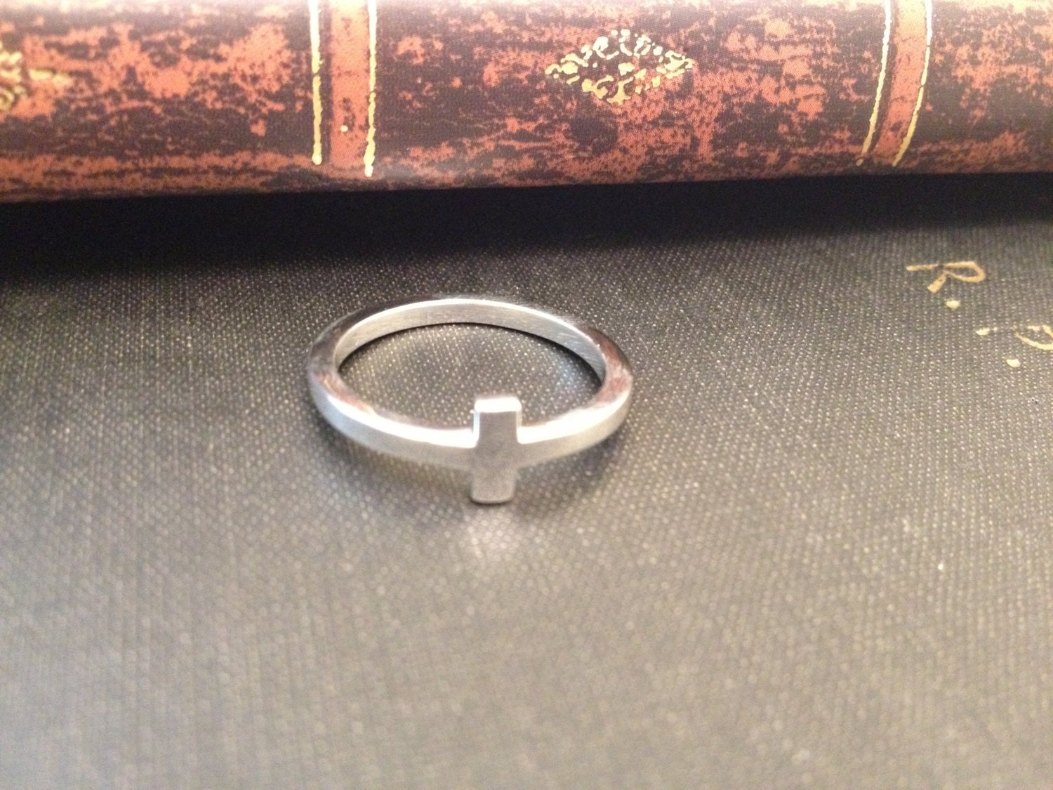 Sterling Silver Sideways Cross Ring