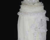 White or Off White Georgeous Georgette Wedding Gown w/ Jewelry, Gemstones & Fashion Pearls