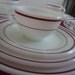 Vintage Pyrex Ruby Band Tableware 16 Piece Dining Set