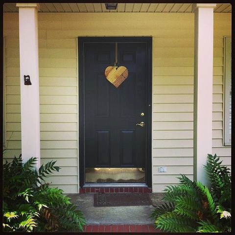 Scrap Wood Hearts - mother's day wooden door hangers/ garden and home decor