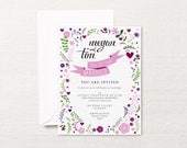 Floral Purple Garden Wedding Printable Invitation set - wedding invite, rsvp / reply card set Il_170x135