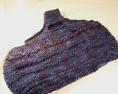 Handmade Felted Crocheted Handbag Purse in Blue, Purple and Green