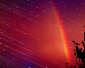 Rainbow Fantasy/Fine Art Photography Print/Rainbow/Fantasy/Surreal/Purple/Pink/Silhouette/Stars/Rain/Dusk/Twilight/SkyPhotography/5x7