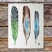 Watercolor Art - Large Archival Print 12x16 Feather Art Painting