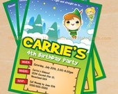 Peter Pan and Tinkerbell Birthday Invitation Printable DIY File
