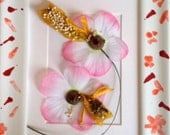 Original Romantic Tropical Flower Theamed Nature Inspired Wall Art , Framed 3d Wall Decor Artwork, Home Decor, Wall Hanging