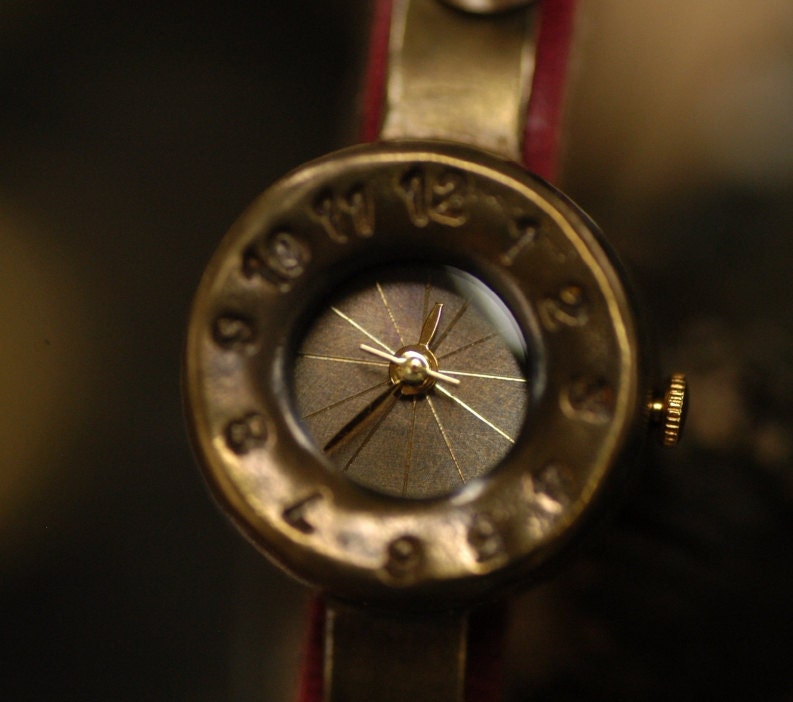 BREEZY Pure handmade brass type handcraft  womanly classic watch  for steampunk Lather and Metal