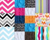 Design your own ruffle and minky toddler blanket