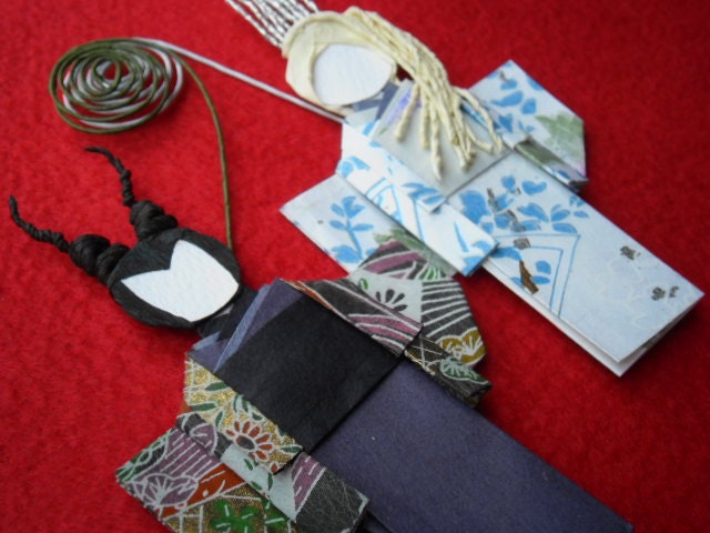 2 Witchcraft Origami Paper Doll - Magnetic memo clip