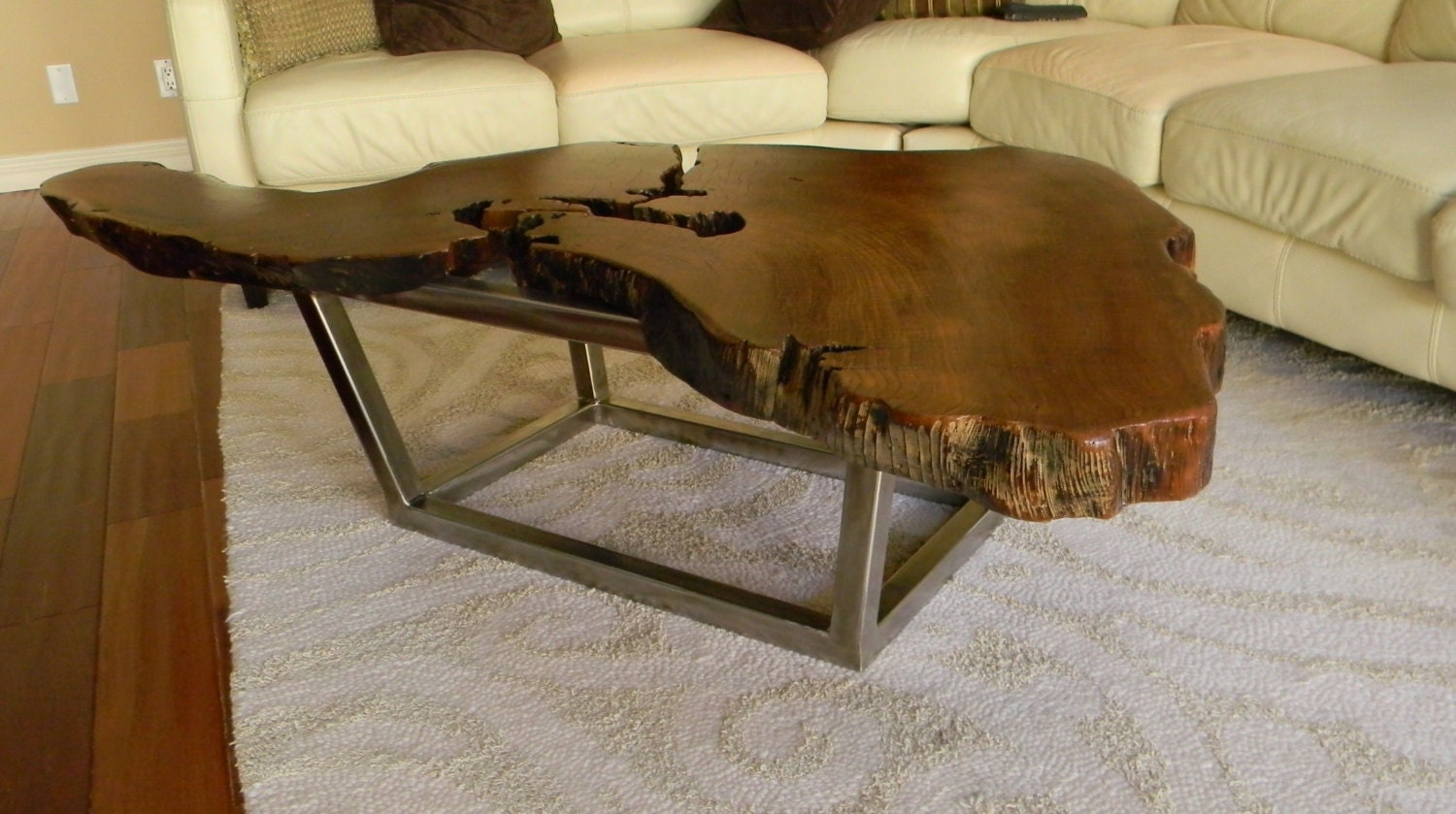 Live Edge Reclaimed Rustic Redwood/ Walnut Slab Coffee Table/ Bar Height Table/ Hostess Stand/ Desk/ Entryway Table/ Sofa Table