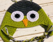 Owl Hat, Crochet Owl Hat, Baby Hat, Toddler Hat, Handmade, Crochet Beanie, Custom made