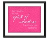 Prinatable Quote Art - Spirit of Adventure - 8x10 - Instant Download