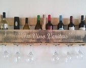 Pallet wine rack and glass holder is great to display your favorite wines. FREE SHIPPING Item:101