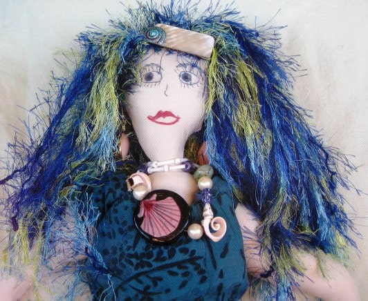 OOAK 36" Meredith Mermaid Soft Sculptured Handmade Doll GREAT