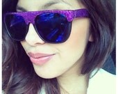Purple Glitter Wayfarer Sunglasses