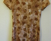 Vintage 90's // 1990's Digitsl Floral Rose Seapunk Cyber Fitted Stretchy Festival Mini Dress