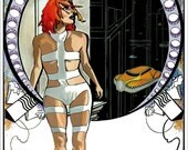 Leeloo Dallas Fifth Element Art Nouveau Poster