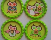 Owl Magnets cute owl magnets owl party favors Set of Four