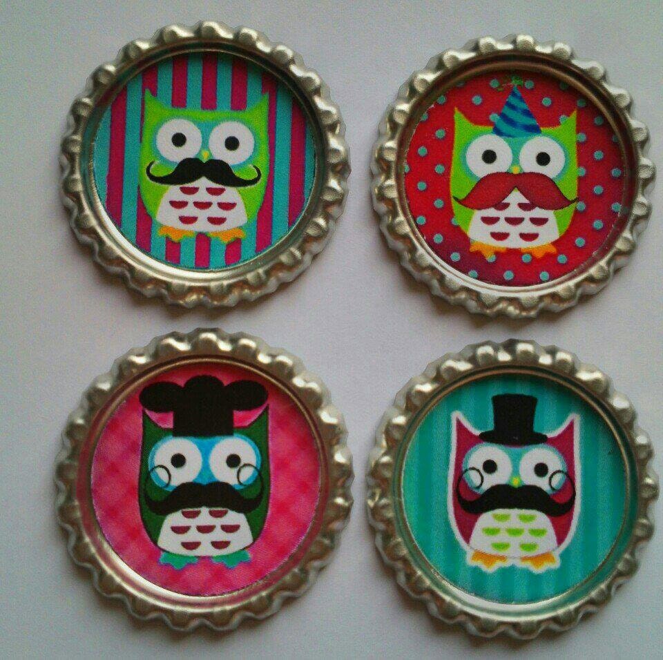 Owl Magnets cute owl magnets owl party favors Set of Four