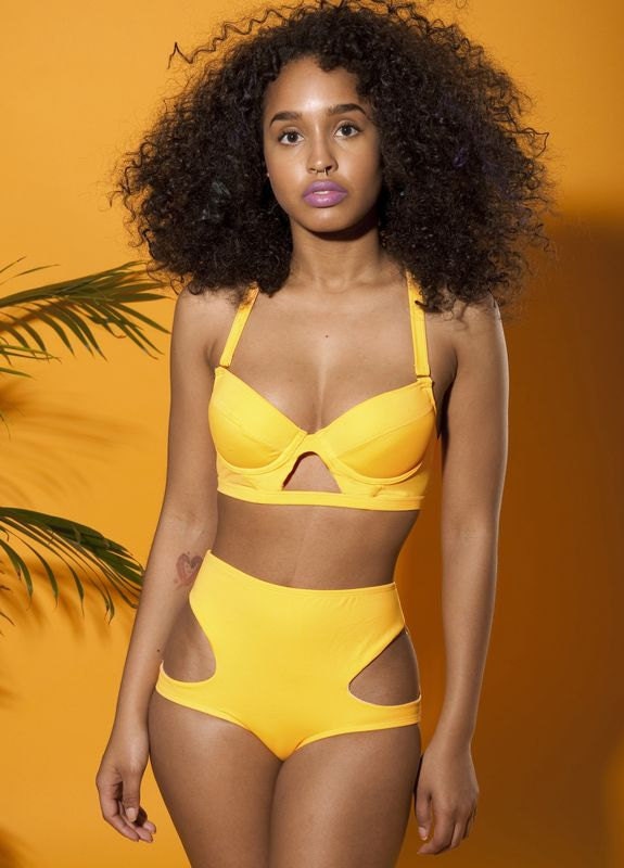 Orange high waist swimsuit