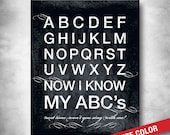 Nursery Decor. Child Art. Baby Art. Subway Art. Custom Color. ABCs art. Inspirational Typography. 16x20 Fine Art Print