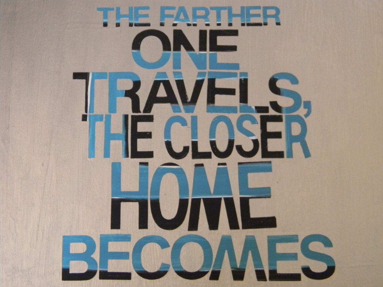 Art canvas painting 16x20" HOME and TRAVEL
