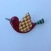 Folk Art Hand Carved Wooden Brooch