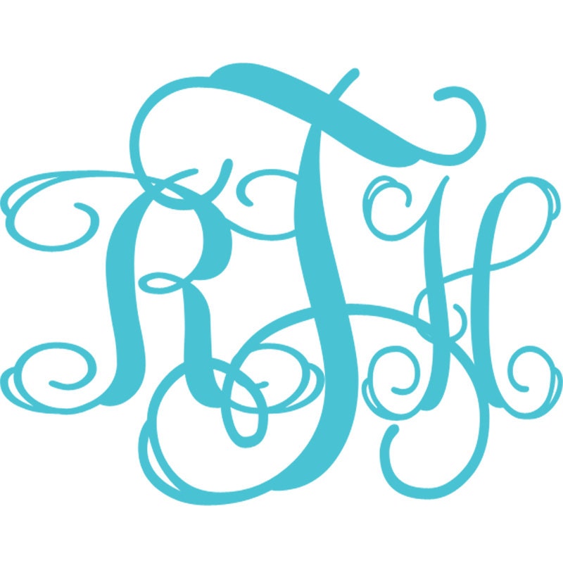 Monogram, 4" x 4" Custom vinyl monogram sticker, sticker, vinyl sticker, car, computer, custom font, custom color,