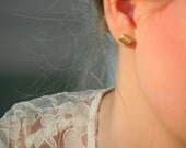 Metal Gold Stud Earrings Geometric Posts Small Rectangle Minimalist Ceramic Earrings Hypoallergenic
