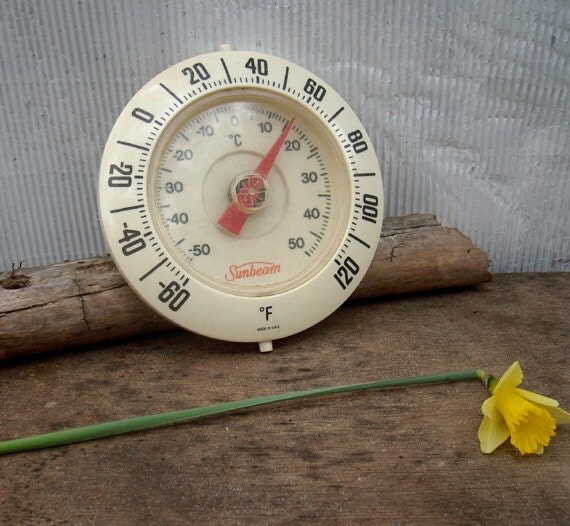 Vintage Sunbeam Outdoor Thermometer by TheCuriousHutch on Etsy