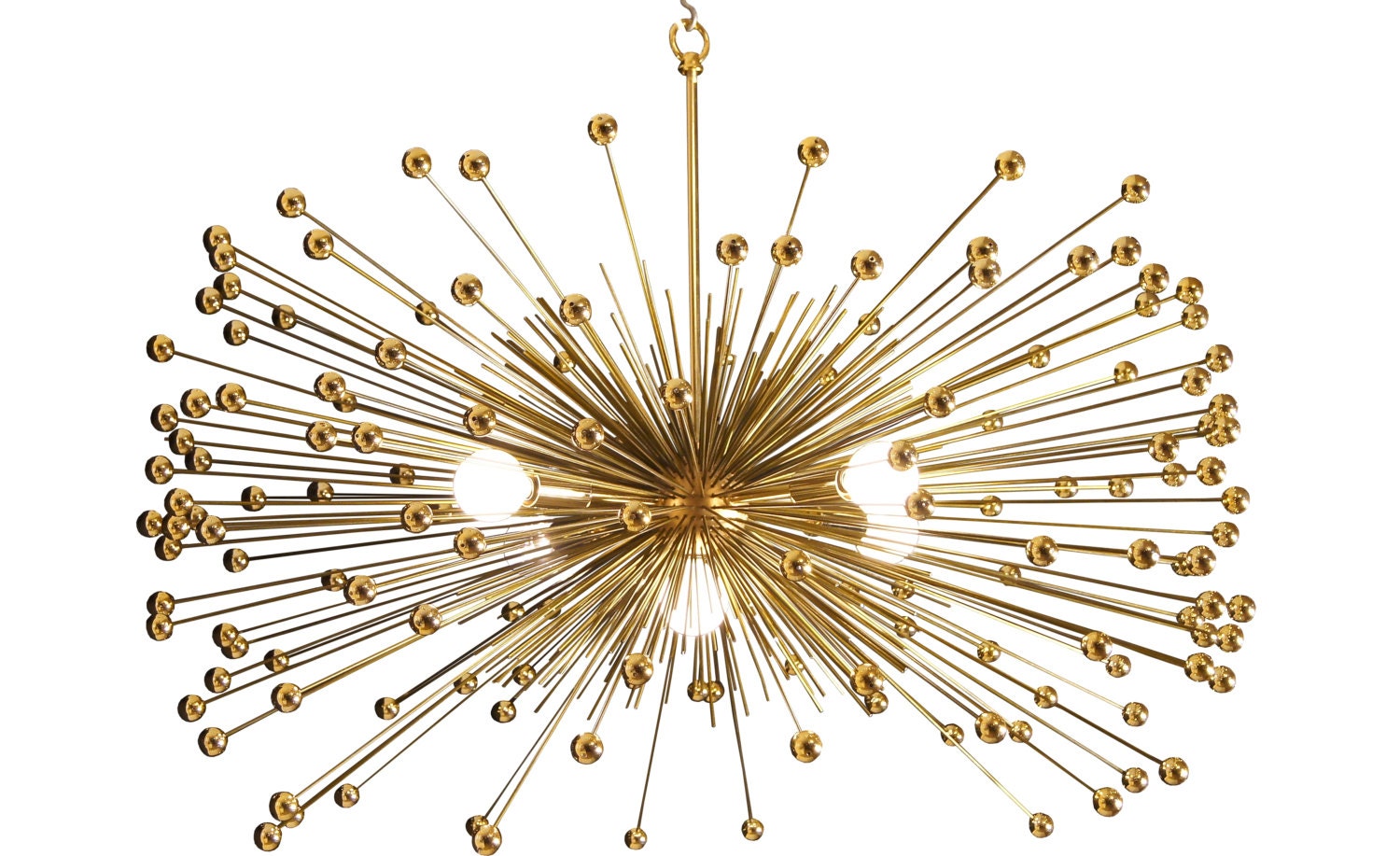 Gold Beaded Urchin Chandelier Lighting with Five Lights
