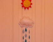 Storybook Felts Your Are My Sunshine Children's Felt Mobile With Sun Cloud Rain And Love