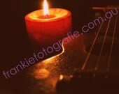 Ukulele Candle Light Music Guitar  Photograph Digital Download High Resoltion 8 x10 Image Wall Art DIY Printing
